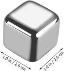 304 Stainless Steel Ice Cube Mold Set 7pcs Metal Ice Cubes for Whiskey Vodka Juice Wine Sturdy Reusable Cooling Stones