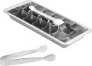 304 Stainless Steel Ice Cube Tray Mold with 18 Slots and Easy Release Lever, Metal Ice Cube Tray, Durable Food Grade Ice Tray for Freezer, Kitchen & Bar (with Clip)