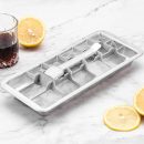 Stainless Steel Ice Cube Tray with Handle – 18-Compartment Metal Ice Tray, Durable & Dishwasher Safe, Removable Ice Mold for Bar, Kitchen, Cocktails & Home Use (11.1" x 4.7" x 1.1")