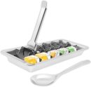 Stainless Steel Ice Cube Tray, 18 Slots Ice Cube Trays Easy to Release Ice Cube Mold with Compartment and Removable Slot Stackable for Party DIY
