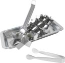 304 Stainless Steel Ice Cube Tray Mold with 18 Slots and Easy Release Lever, Metal Ice Cube Tray, Durable Food Grade Ice Tray for Freezer, Kitchen & Bar (with Clip)