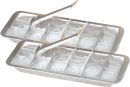 Vintage Kitchen Aluminum Metal Ice Cube Trays, Set of 2 – Each Tray Features 18 Slot Ice Cube Maker with Easy Release Handle