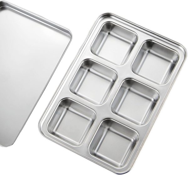 Ice Cube Tray, Stainless Steel Ice Cube Tray with Easy Release for Whiskey & Cocktail Cubes, Extra-Large Mold for Home Bars & Parties (1 Pack)