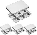 4 Pack Stainless Steel Ice Cube Trays, with Lid, Easy Release Metal Mold for Freezer, Ideal for Making Ice Cubes for Cocktails and Drinks