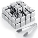 60 Pcs Reusable Stainless Steel Ice Cubes with Tongs Whiskey Cubes Vodka Metal Rocks Tool Ice Stones Rocks for Summer Drinks Chilling Whiskey Iced Coffee Vodka Liqueurs Wine Not Solid