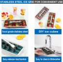 18/8 Stainless Steel Ice Cube Tray, 18 Slot Ice Cube Tray with Easy Release Handle for Making Various Ice Cubes and Frozen Foods, Removable Slots for Easy Ice Cube Removal and Cleaning