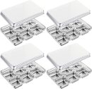 4 Pack Stainless Steel Ice Cube Trays for Freezer Metal Ice Cube Trays with Lid Easy Release Molds Durable and Dishwasher Safe for Bars Kitchens Cocktail Freezer Whiskey