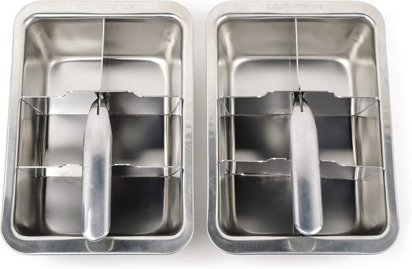 Stainless Steel Large Cube Ice Tray, Set of 2