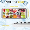 Stainless Steel Ice Cube Tray, 18 Slots Ice Cube Trays Easy to Release Ice Cube Mold with Compartment and Removable Slot Stackable for Party DIY