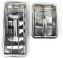 18/8 Stainless Steel Set of Ice Cube Trays, Vintage Inspired (1) and Large (1)