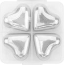 Heart Shape Stainless Steel Chilling Ice Cubes Reusable For Whiskey Wine Beverage Set of 4 - SH-10162-S4