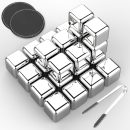 24 Pack Stainless Steel Ice Cubes Reusable - Ice Cubes Stainless with Ice Tongs and Whiskey Stones - Men Gifts for Drinks, Whiskey, Vodka, Chilling Rocks, Chilling Rocks for Drinks