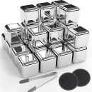 36 Pcs Stainless Steel Metal Ice Cubes Reusable - Whiskey Stones Ice Cube for Drinks, High Cooling Technology, for Whiskey and Beverage, Fathers Day Dad Gifts for Men Husband (36)